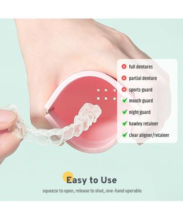 Stylish Pink Soft Silicone Retainer Holder | Portable Night Guard Case with Vent Holes | Slim Aligner Box for Travel & Invisalign Compatibility - Buy Online on GoSupps.com