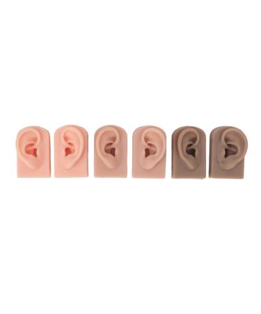 3 pairs of silicone ear model 3 colors soft simulation of the human ear waterproof practical false ear for piercing practice seams teaching instructions jewelry display