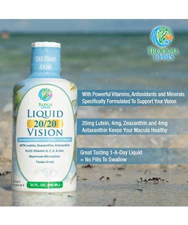 Liquid 20/20 Vision Eye Vitamin Formula with Lutein, Zeaxanthin, Astaxanthin - 32oz - Buy Online on GoSupps.com