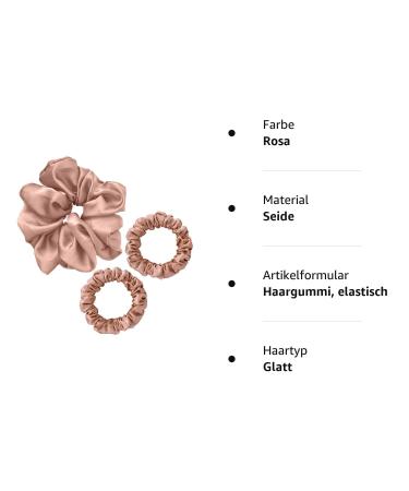 Jeopoom Silk Hair Tie Set - 3PCS 11cm & 6cm Pink Hair Rings for Women & Girls - Durable Ponytail Hair Accessories - Buy Online on GoSupps.com