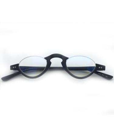 Reading Glasses Light Blocking Glasses Half Frame Reading Glasses Women Retro Eyeglasses Half Rim Blue Light Blocking 3.0X Black