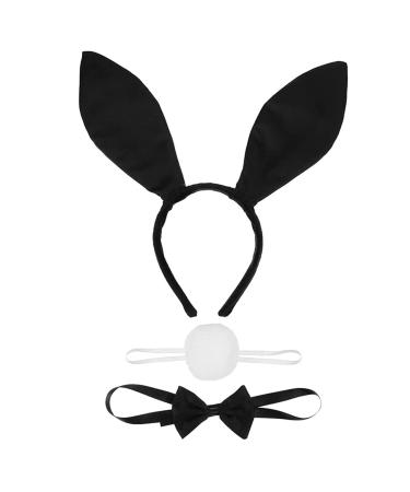 hgnxa Ears Headwear Animal -tie Tail Ear Hair Hoop Simple Headband Theme Party Costume Black