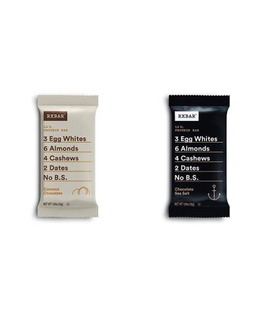 RXBAR Protein Bar Coconut Chocolate & Chocolate Sea Salt 12 Bars 1.83 oz (52 g) Each