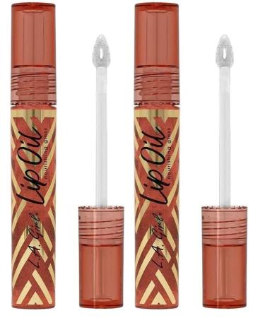 L.A. Girl Lip Oil Nourishing Gloss Shimmer Coconut GLC726 (Pack of 2) 0.18 Ounce (Pack of 2)
