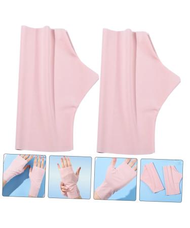 Housoutil 1 Pair Ice Silk Nail Gloves Toilet Flush Handle Sun Fingerless Gloves Ceramic Toothbrush Holder Nail Lamp Gloves Nail Building Gel Sun Gloves Nylon Anti Gloves Uv Miss Pink - Buy Online on GoSupps.com