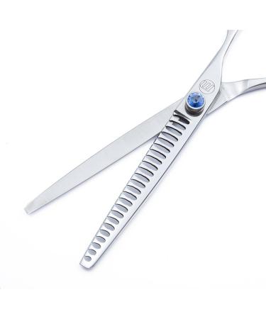 MOONTAY 24-Tooth Dog Grooming Shears - Professional 7.5 Japanese 440C Steel Scissors - Silver | Premium Pet Care Tool for Groomers - Buy Online on GoSupps.com