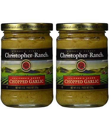 Christopher Ranch CHOPPED GARLIC in Olive Oil  Famous Award Winning Heriloom Garlic - 9 Oz (Pack of 2)