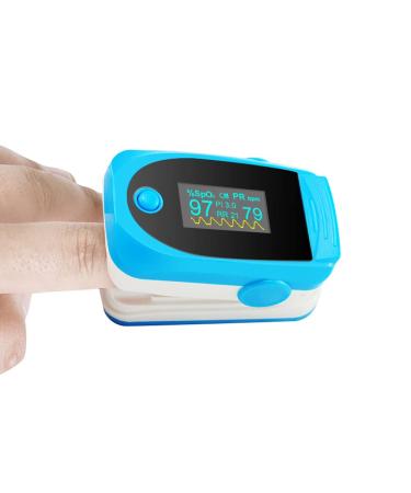 Finlon New OLED Finger Pulse Oxygen Saturation Monitor with Audio Alarm - SPO2-PR-PI-RR Sleep Monitoring Curve, Heart Rate Monitor for Adult and Child (Blue) - Buy Online on GoSupps.com