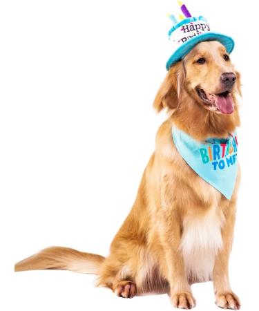 Ushang Pet Extral Large Dog Birthday Cake Hat & Birthday Bandana Scarfs Set Blue  Dog Happy Birthday Hat with Colorful Candles  Large Dog Birthday Party Supplies Decorations Birthday Hat & Bandana - Buy Online on GoSupps.com