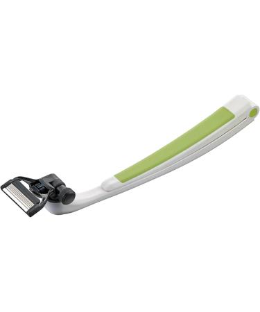 Buy Sleec Razor Body Sports Trazor - High-Quality German Razor for Face Legs & Back | Adjustable 25-40 cm Handle | 4x 5 Blades - White/Green - Buy Online on GoSupps.com