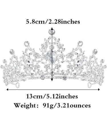 TOCESS Silver Rhinestone Crown for Women - Ideal Tiara for Bridal, Prom, Quinceanera - Sparkling Crystal Queen Princess Crown - Perfect Hair Accessory - Ideal Gift (Silver) - Buy Online on GoSupps.com