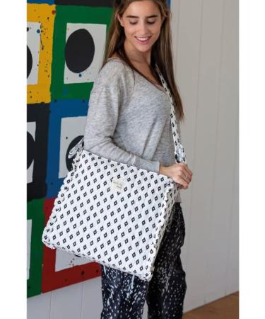 Buy Walking Mum Boho Chic Baby Changing Bag - Stylish White/Black Nappy Bag 32x32x12 cm | International Shipping Available - Buy Online on GoSupps.com