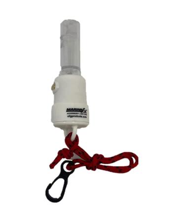 FLASHING SAFETY WHISTLE - LIGHT UP - Water Activated - White LED Light - Easily Attaches to Vest, Belt Loop or Wrist - Doubles as Utility Light - Small, Convenient & Reliable - Device is waterproof.