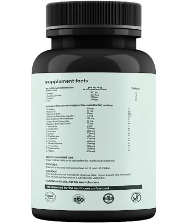 Kavir Hair Biotin - 100% Vegan 60 Tablets (Pack of 1) | Promotes Healthy & Strong Hair Growth Powered with Keratin Amino Acids Grape Seed Extract & Other Natural Supplements - Buy Online on GoSupps.com