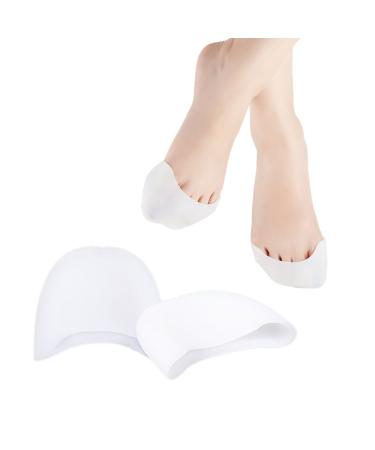 Qtqgoitem 1 Pair White Silicone Gel Toe Soft Pads Protective Caps Feet Care Protection for Men (Model: 00f e66 d13 1c6 8fa)