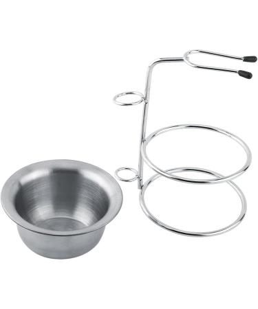 Dekaim Stainless Steel Shaving Brush Stand & Soap Dish Bowl | Manual Razor & Shaving Brush Holder | Premium Silver Shaving Accessories - Buy Online on GoSupps.com