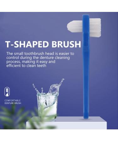 Dental Duty Hard Denture Brush 3pcs - Multi-Layered Bristles, Portable Double Sided Toothbrush for Denture Care - Buy Online on GoSupps.com