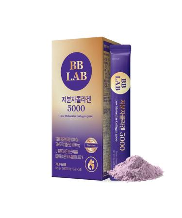 BB LAB Low Molecular Collagen 5000 Powder Type Korean Marine Collagen Fish Collagen Peptides Hyaluronic Acid Elastin Glutachione Vitamin C Fast Absorb Mix Berry Flavor