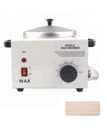 Single Pot Wax Warmer Professional Electric Wax Heater Machine Facial Skin SPA Equipment with Adjustable Temperature Set with Wood Craft Sticks(50 Pcs) - Buy Online on GoSupps.com