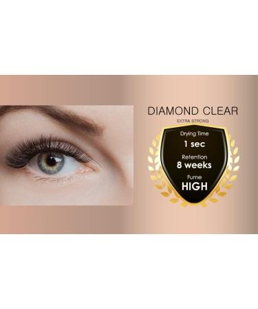 Extra Strong Eyelash Extension Glue Diamond Clear - VERA LASH | 1 Sec Dry Time | 8 Weeks Retention | Maximum Bonding Power | Transparent Adhesive - 5ml - Buy Online on GoSupps.com