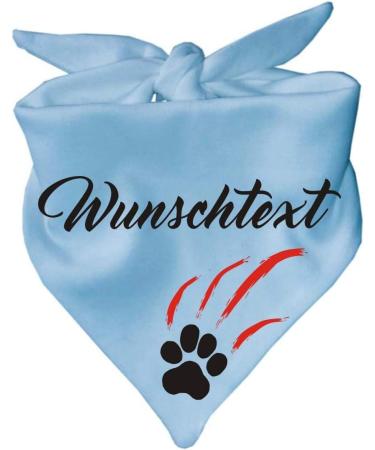 Personalized Little Fratz Dog Triangular Scarf - Light Blue (55 cm) - Custom Motif Available - Buy Online on GoSupps.com