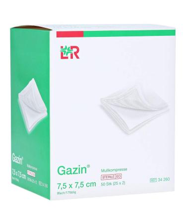 Gazin gauze comp.7.5x7.5 cm sterile 8-ply small