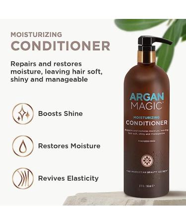 ARGAN MAGIC Hair Care Essentials Trio | Shine Boosting Shampoo Moisturizing Conditioner 10 in 1 Leave In Spray | Hydrate Detangle & Restore Shine | Made in USA - Buy Online on GoSupps.com
