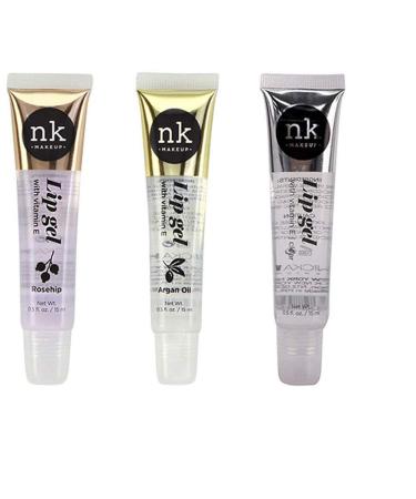 3 PACK NICKA K NEW YORK Clear Lip Gel with Vitamin E (Argan Oil & Rosehip & Clear)
