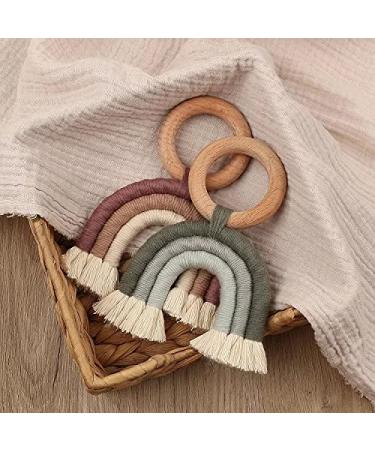 Wooden Rainbow Wall Hanging Teething Ring - Children's Room Decor (Green) | International Shipping - Buy Online on GoSupps.com