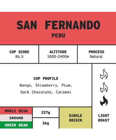 Coffee Beans 227g Bag Whole Bean Coffee Peru Coffee Beans Chocolate & Fruits Notes 100% Arabica Light Roast Speciality Freshly Roasted Single Origin (We Are Coffee Co) Whole Bean 227 g (Pack of 1) - Buy Online on GoSupps.com
