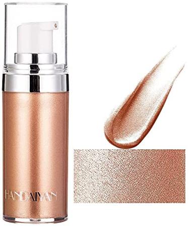 Go Ho Face Body Illuminator Liquid Highlighter Makeup Drops Moisturizing Face Luminizer Waterproof Smooth Liquid Spray Shine Shimmer Glow Foundation Glitter Body Makeup(2 Rose Gold)