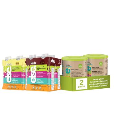 Else Nutrition Plant-Based Toddler Nutritional Supplement Powder Clean Label Purity Certified 12 mo+ 700g 2-Pack with Bonus 8-Pack Kids Ready to Drink (4 Vanilla & 4 Chocolate) Canada