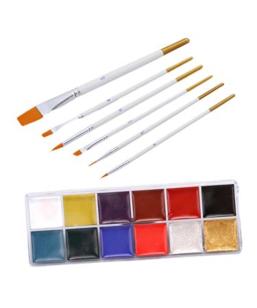 Beavorty Beavorty Face Painting Kit 12 Grids of Brushes for Non-Body Oil Painting for Halloween Celebrations