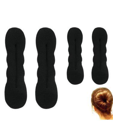 4 PCS Hair Magic Bun Maker,Foam Sponge Buns Shaper Strong Flexible Reusable Bun Twister for Updo's, Ballet Buns, French Twist, Waves Hair Accessories