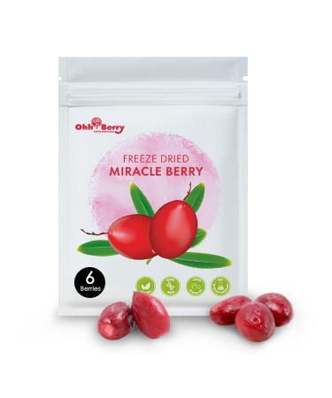 Ohh! Berry Miracle Berry [all 6 of them], Magic Berries Taste Change, Natural & Freeze-Dried Friut, Aka Flavor Changing Berries Turn Sour To Sweet, Reduce Sugar Use For Better Health Forever, No Preservatives Berries 6 Cou…
