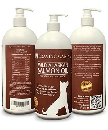 Craving Canine Salmon Oil for Dogs - Omega 3 Fish Oil with Vitamin E for Coat Improvement, 32 oz - Buy Online on GoSupps.com