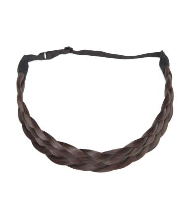 Buy Dark Brown Braided Hair Extensions - Classic Chunky Wide Headband Pigtails for Women & Girls - Buy Online on GoSupps.com