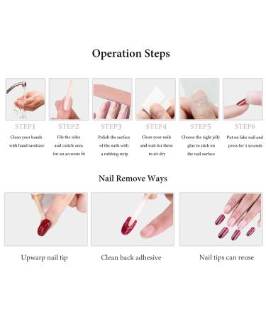 24 Pcs Long Blush Crystal Bow Press on Nails - False Tips Manicure for Women and Girls - Buy Online on GoSupps.com
