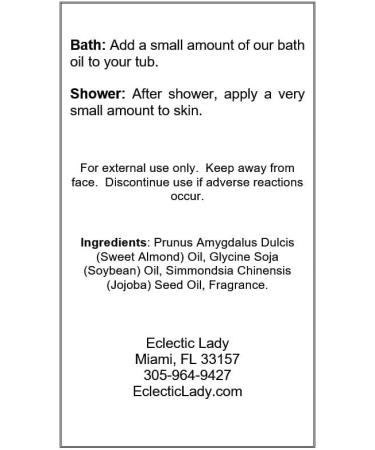 Gingerbread Cookie Bath Oil - Relaxing Scented Bath Oil for Dry Sensitive Skin | Eclectic Lady 8oz - Buy Online on GoSupps.com