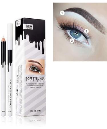 White Eyeliner Pencil Soft Highlighter Eyeliner Pencil Eyeliner Highlighter Soft Eyeliner for Eyes Professional Eyeshadow Highlighter White Shiny Silk Pen  - Buy Online on GoSupps.com