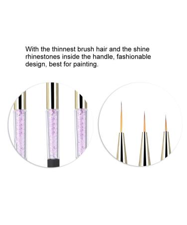 Nail Art Pen Set - 3 Dotting Tools & Brush for Marbling | Rhinestone Handle (Black) - Perfect for Creative Nail Designs - Buy Online on GoSupps.com