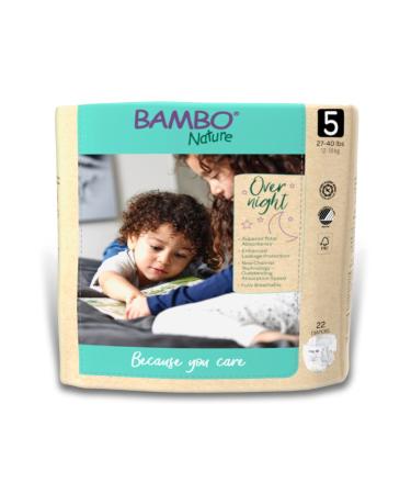 Bambo Nature Overnight Nappies Eco-Friendly Nappies Enhanced Leakage Protection For Dry Night s Sleep Secure & Comfortable Overnight Baby Nappies Ultra Absorption Size 5 Nappies (12-18g) 22PK - Buy Online on GoSupps.com