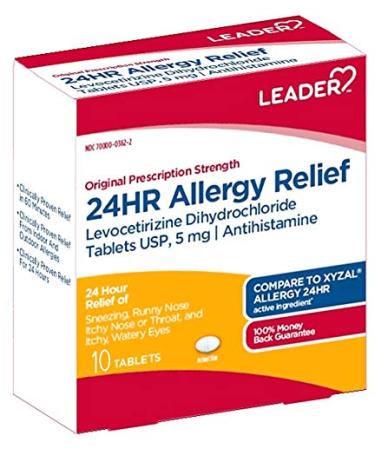 Leader 24HR Allergy Relief 5 mg 10 Tablets (Pack of 2)