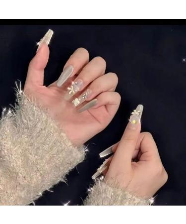 Temperament manicure clear manicure wearing a whitening extended nail patch.(S) - Buy Online on GoSupps.com