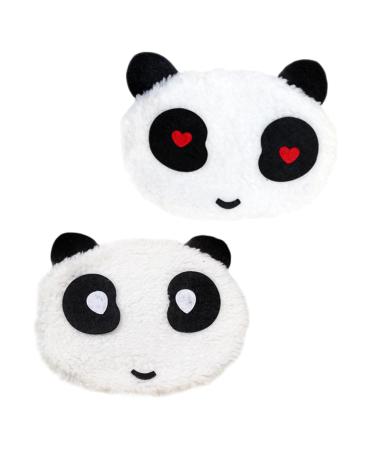 Mobestech 2pcs Warm Panda Mask Sleep Mask Child Barak Face Cotton White