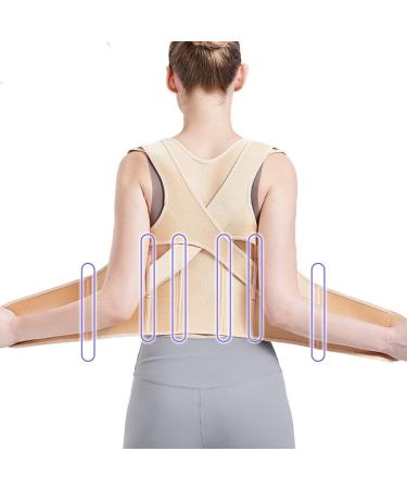 mdlian Posture Corrector Brace - Adjustable Back Trainer for Men & Women | Stop Slouching & Hunching (Medium Beige - Buy Online on GoSupps.com