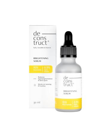 Decons'truct Brightening Serum: 10% Niacinamide Face Serum For Pigmentation & Dark Spots | 0.3% Alpha Arbutin | For Women & Men | Reduces Dark Spots & Acne Marks | Fragrance Free |30Ml