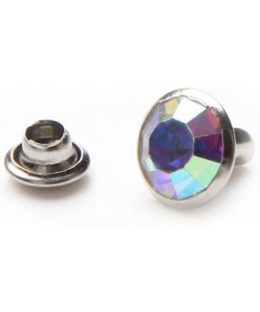 100 Sets Colorful Crystal Rivets Silver Spots Studs Double Cap for DIY Leather-Craft | AB Crystal 8MM - Buy Online on GoSupps.com