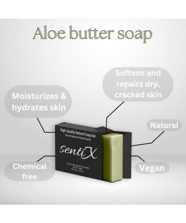 SentiX Aleo Butter Soap 120g | Organic Vegan All Natural Green Soap for Healthy Skin - Buy Online on GoSupps.com