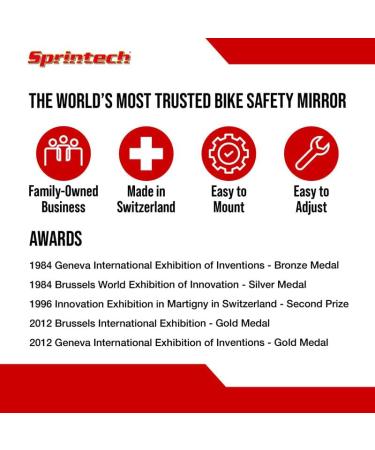 Sprintech Road Drop Bar Rearview Bike Mirror - Pair Dropbar (Black) | Safety Bicycle Mirror - Buy Online on GoSupps.com